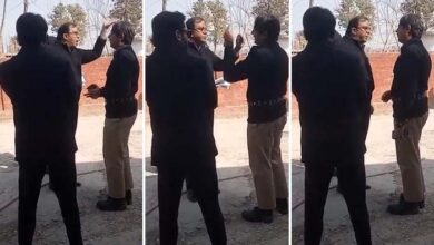 Imran Khan lawyer abusing Adiala jail officer