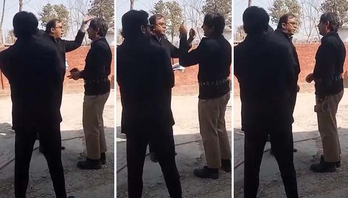Imran Khan lawyer abusing Adiala jail officer